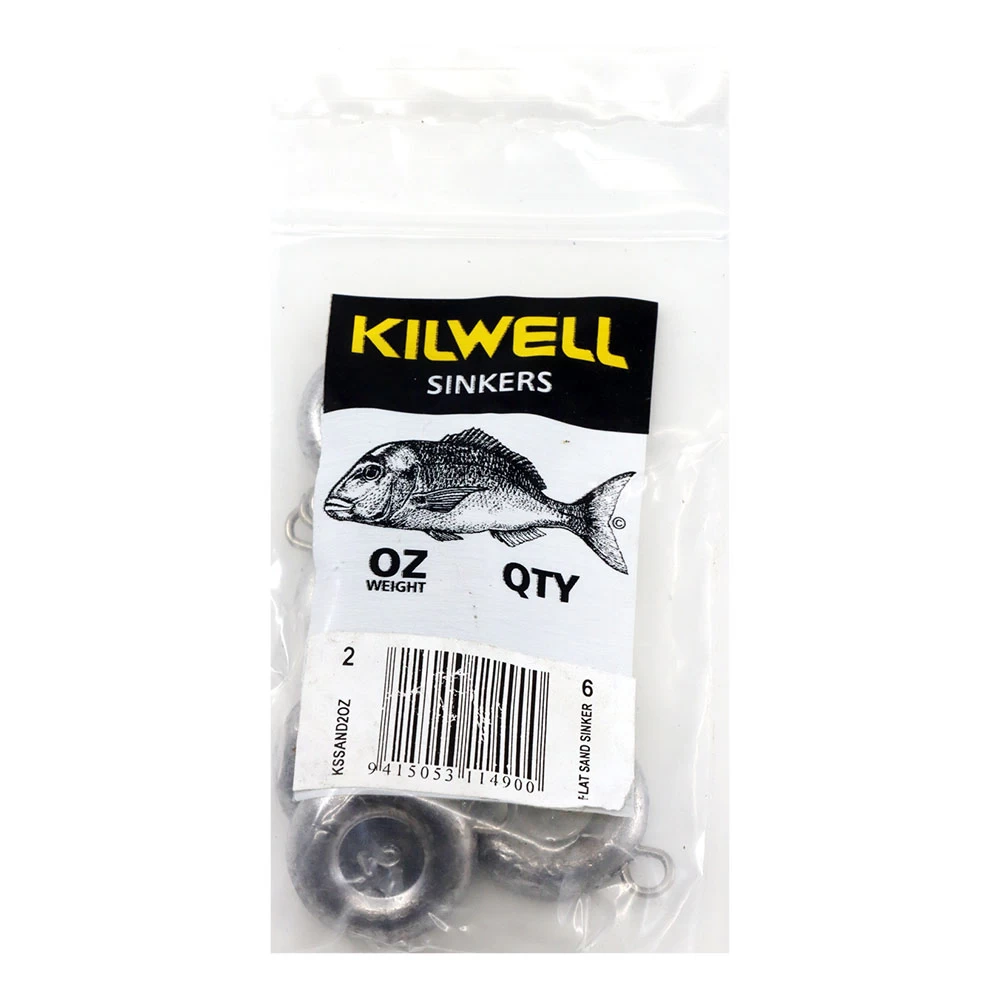 Kilwell Sand Flat Sinkers 2oz Qty 6 4 Kilwell Sand Flat Sinkers 2oz Qty 6 - Image 2