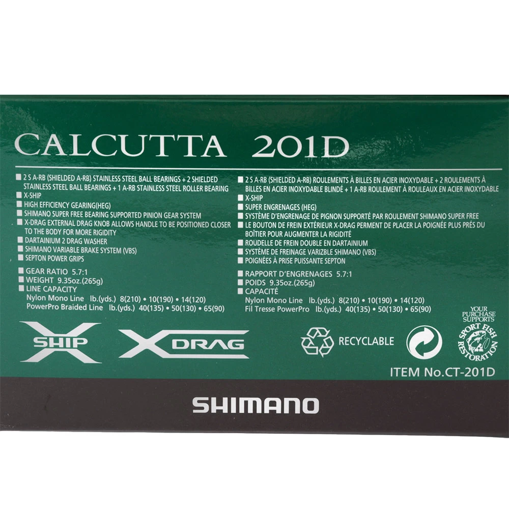 Shimano Calcutta 201 D Left Hand Baitcaster Reel 4 Shimano Calcutta 201 D Left Hand Baitcaster Reel - Image 2