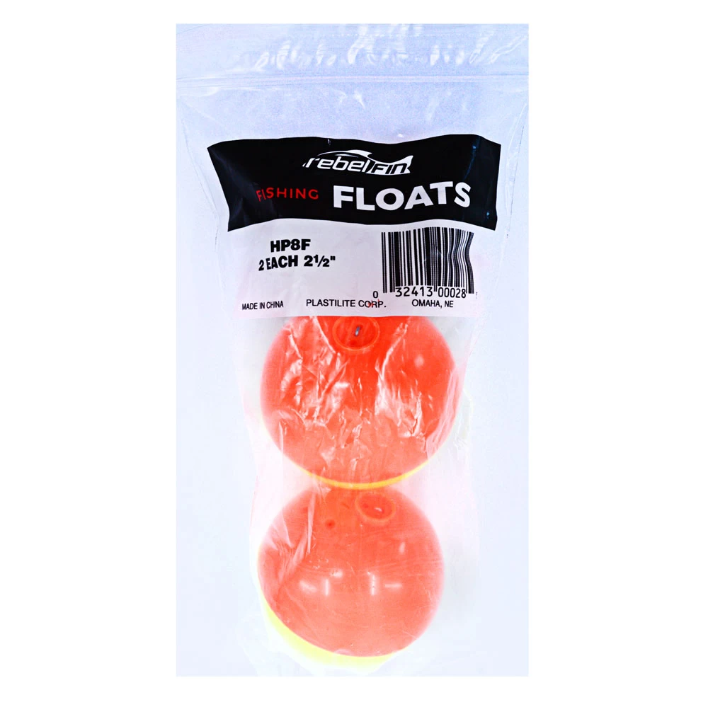White Label Plastilite Round Bobber Float Red/Yellow 2 1/2in Qty 2 3 White Label Plastilite Round Bobber Float Red/Yellow 2 1/2in Qty 2