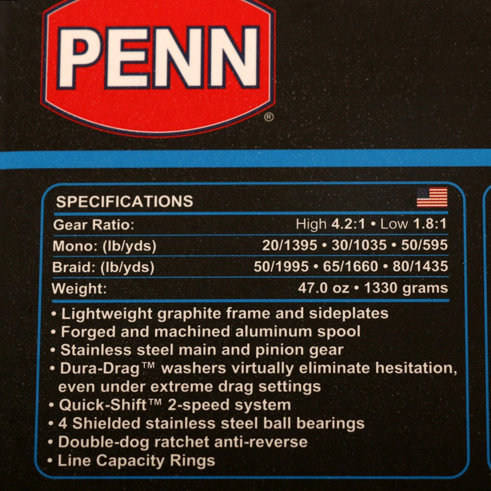 PENN Squall 30 VSW 2-Speed Lever Drag Reel 4 PENN Squall 30 VSW 2-Speed Lever Drag Reel - Image 2