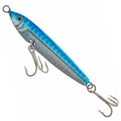 White Label Blue Silver Micro Jig With Twin Treble Hooks