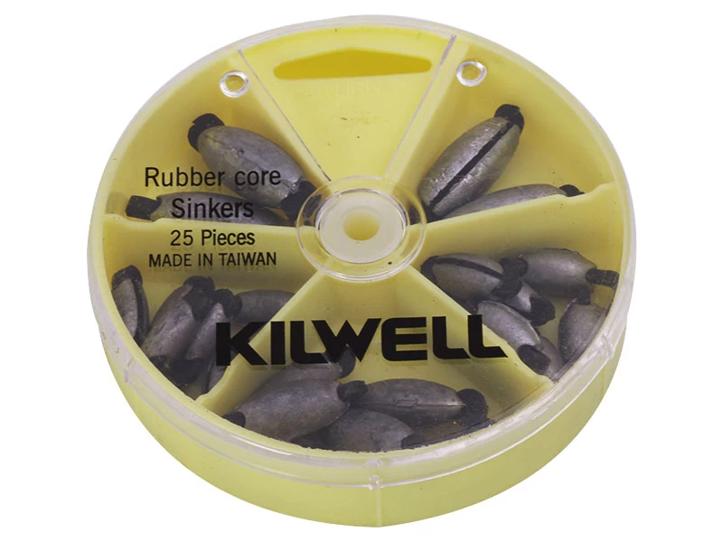 Kilwell Rubber Core Sinker Pack 25pc 3 Kilwell Rubber Core Sinker Pack 25pc